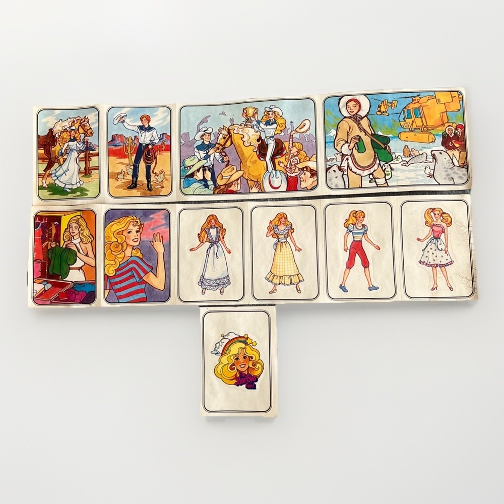 Barbie Stickers Set Of 11 Topps Panini Vintage 1983 Ephemera Ken Fashion Western